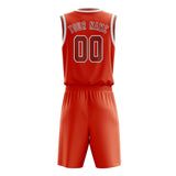 Custom Orange Red Copper Rose Basketball Set