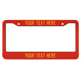 Custom Orange Red Gold License Plate Frame
