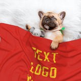 Custom Orange Red Gold Pet Blanket