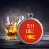 Custom Orange Red Gold Hip Flask