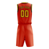 Custom Orange Red Gold Basketball Set