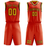 Custom Orange Red Gold Basketball Set