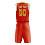 Custom Orange Red Gold Basketball Set