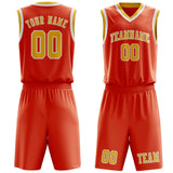 Custom Orange Red Gold Basketball Set