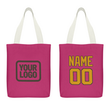 Custom Pink Yellow Canvas Tote Bag