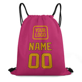 Custom Pink Yellow Drawstring Bag