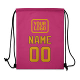 Custom Pink Yellow Drawstring Bag