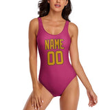 Custom Pink Yellow Swimsuit
