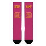 Custom Pink Yellow Knee-High Sock