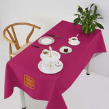 Custom Pink Brown Square Table Cloth