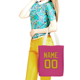 Custom Pink Yellow Canvas Tote Bag