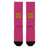 Custom Pink Yellow Knee-High Sock