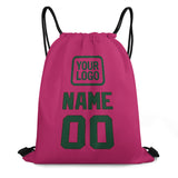 Custom Pink Green Drawstring Bag