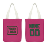 Custom Pink Green Canvas Tote Bag