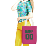 Custom Pink Green Canvas Tote Bag