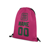 Custom Pink Green Drawstring Bag