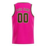 Custom Pink & Olive Colors Design Sports Basketball Jersey