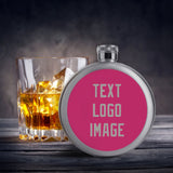 Custom Pink Gray Hip Flask