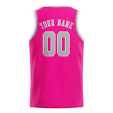 Custom Pink & Gray Colors Design Sports Basketball Jersey