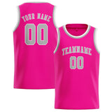 Custom Pink & Gray Colors Design Sports Basketball Jersey