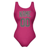 Custom Pink Dark Grey Swimsuit