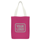 Custom Pink Dark Grey Canvas Tote Bag