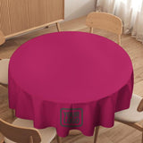 Custom Pink Dark Grey Round Table Cloth