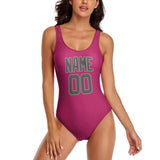 Custom Pink Dark Grey Swimsuit
