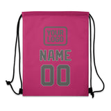 Custom Pink Dark Grey Drawstring Bag
