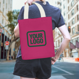 Custom Pink Dark Green Canvas Tote Bag