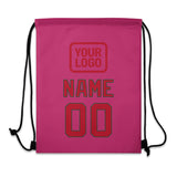 Custom Pink Red Drawstring Bag