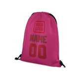 Custom Pink Red Drawstring Bag