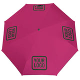 Custom Pink Dark Green Automatic Umbrella