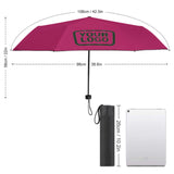 Custom Pink Dark Green Automatic Umbrella