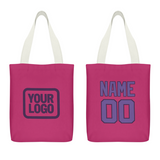 Custom Pink Light Purple Canvas Tote Bag