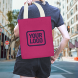 Custom Pink Light Purple Canvas Tote Bag