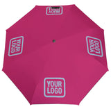 Custom Pink Light Blue Automatic Umbrella