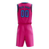 Custom Pink Light Blue Basketball Set