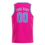 Custom Pink & Light Blue Colors Design Sports Basketball Jersey