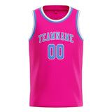 Custom Pink & Light Blue Colors Design Sports Basketball Jersey