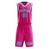 Custom Pink Light Blue Basketball Set