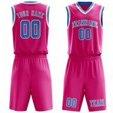 Custom Pink Light Blue Basketball Set