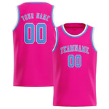 Custom Pink & Light Blue Colors Design Sports Basketball Jersey