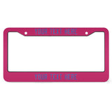 Custom Pink Sky Blue License Plate Frame