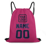 Custom Pink Navy Drawstring Bag