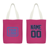 Custom Pink Navy Canvas Tote Bag