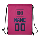 Custom Pink Navy Drawstring Bag