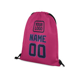 Custom Pink Navy Drawstring Bag