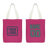 Custom Pink Blue Green Canvas Tote Bag