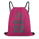 Custom Pink Blue Green Drawstring Bag